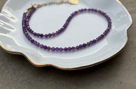 שרשרת אבני אמטיסט סגול