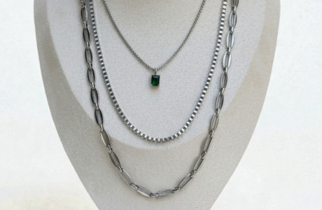 שרשרת 3 שכבות זירקון