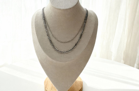 שרשרת 2 שכבות כסופה 