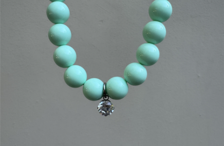 new! Shell necklace with perfect hematite beads
