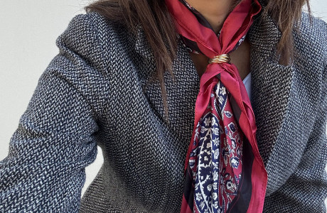 מטפחת טבעת אדום כחול