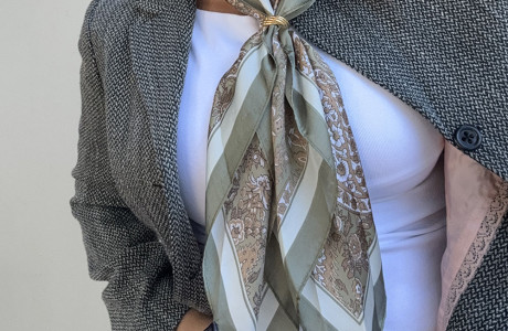 מטפחת טבעת ירוק חום בהיר