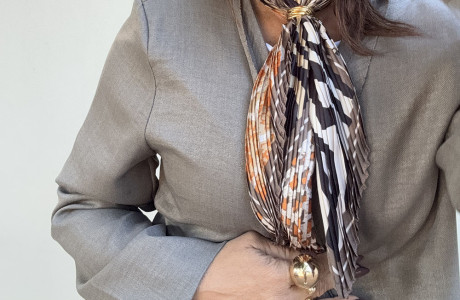 מטפחת טבעת פליסה גווני אדמה