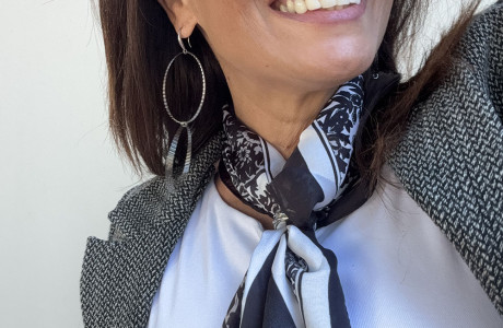 מטפחת טבעת שחור לבן