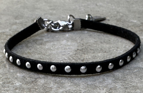 New! Black suede leg bracelet with classic decoration