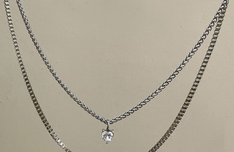 שרשרת אהבה 2 שכבות עם תליון מושלללם זהב או כסוף