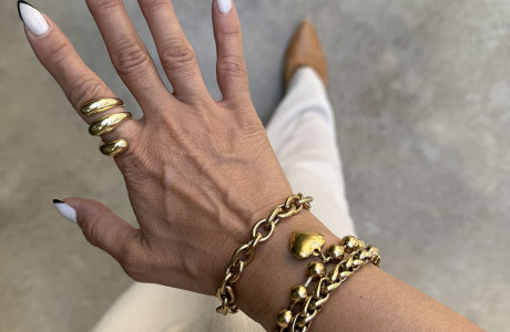 New!! Wide and stunning rectangular flat loop bracelet