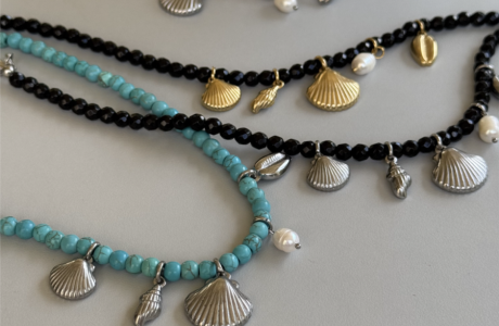 new! Huge stainless steel bead necklace
