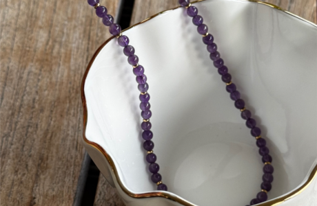 שרשרת אבני אמטיסט סגול