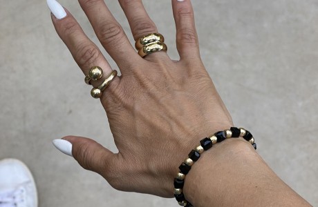Black crystal bead bracelet