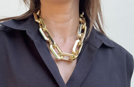 חדשה! שרשרת לולאות שטוחות גדולות אקריל 