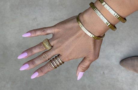 סט צמידי חישוק ריקוע פסים