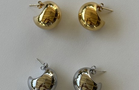 New! Hollow and light balloon earrings in silver and gold