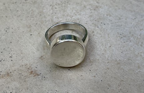טבעת חותם עגולה כסף 925
