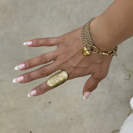 טבעת בראס אותנטית ענקית ומהממת, מאיה אהרוני תכשיטים