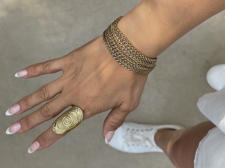 טבעת בראס אותנטית ענקית ומהממת, מאיה אהרוני תכשיטים