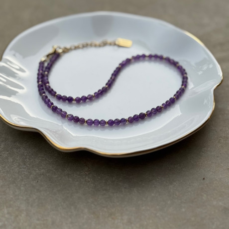 שרשרת אבני אמטיסט סגול