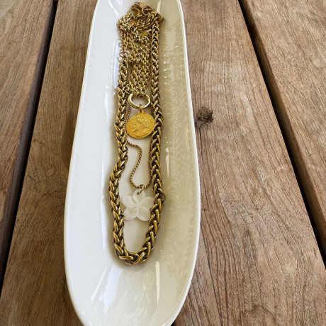 שרשרת לולאה מטבע בציפוי זהב