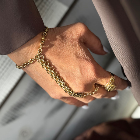 צמיד טבעת מעוטר בציפוי זהב