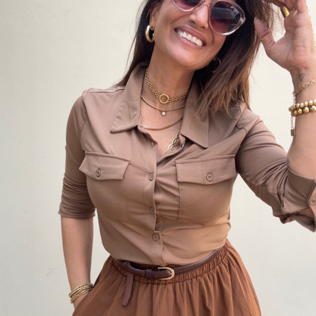 שרשרת קולר לולאה בציפוי זהב