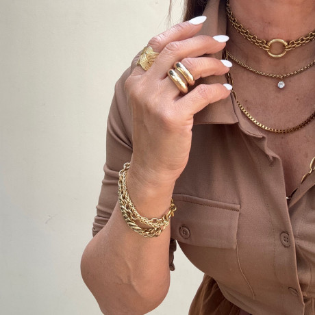 שרשרת קולר לולאה בציפוי זהב