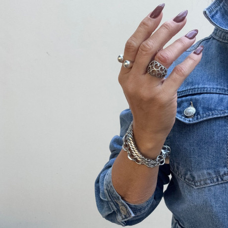 טבעת מרוקאית רחבה כסף 925