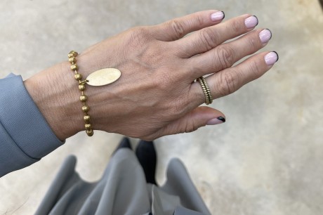 טבעת צמה כפולה בגוון זהב מושחר , מאיה אהרוני תכשיטים 