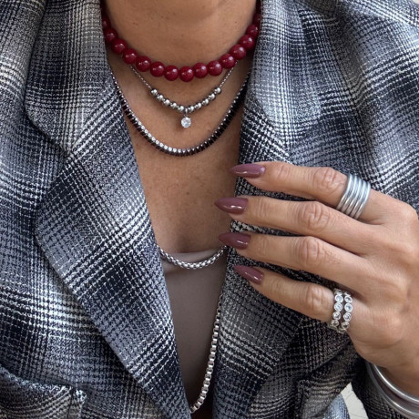 שרשראות חרוזים וזירקון בכסוף 