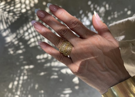 טבעת עשויה בראס מאיה אהרוני תכשיטים 