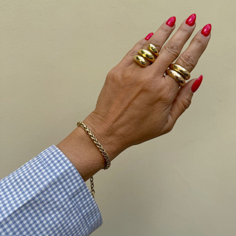 צמיד קלוע בגוון זהב מהממם ברוחב 5 מ"מ