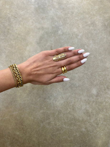 צמיד שכבות קוקטייל בציפוי זהב